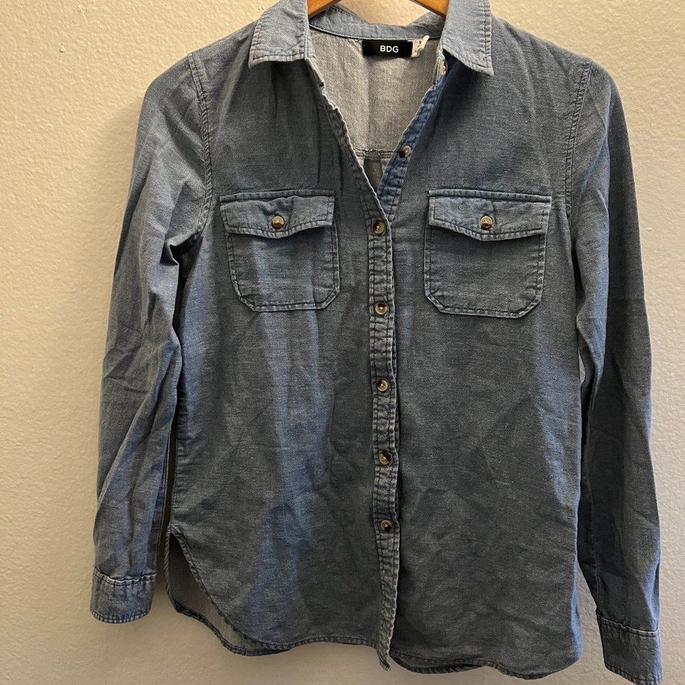 Urban Outfitters BDG Long Sleeve Chambray Denim Shirt